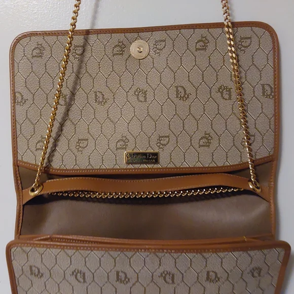 Christian Dior Signature Honeycomb Monogram Purse With Original Chain Strap - Picture 5 of 16